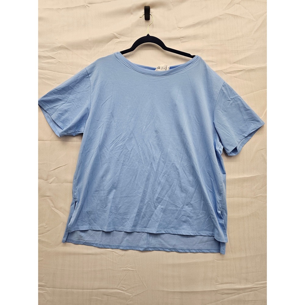 Members Mark Active Tee XL Light Blue Short Sleeve Moisture‎ Wicking Relaxed Fit